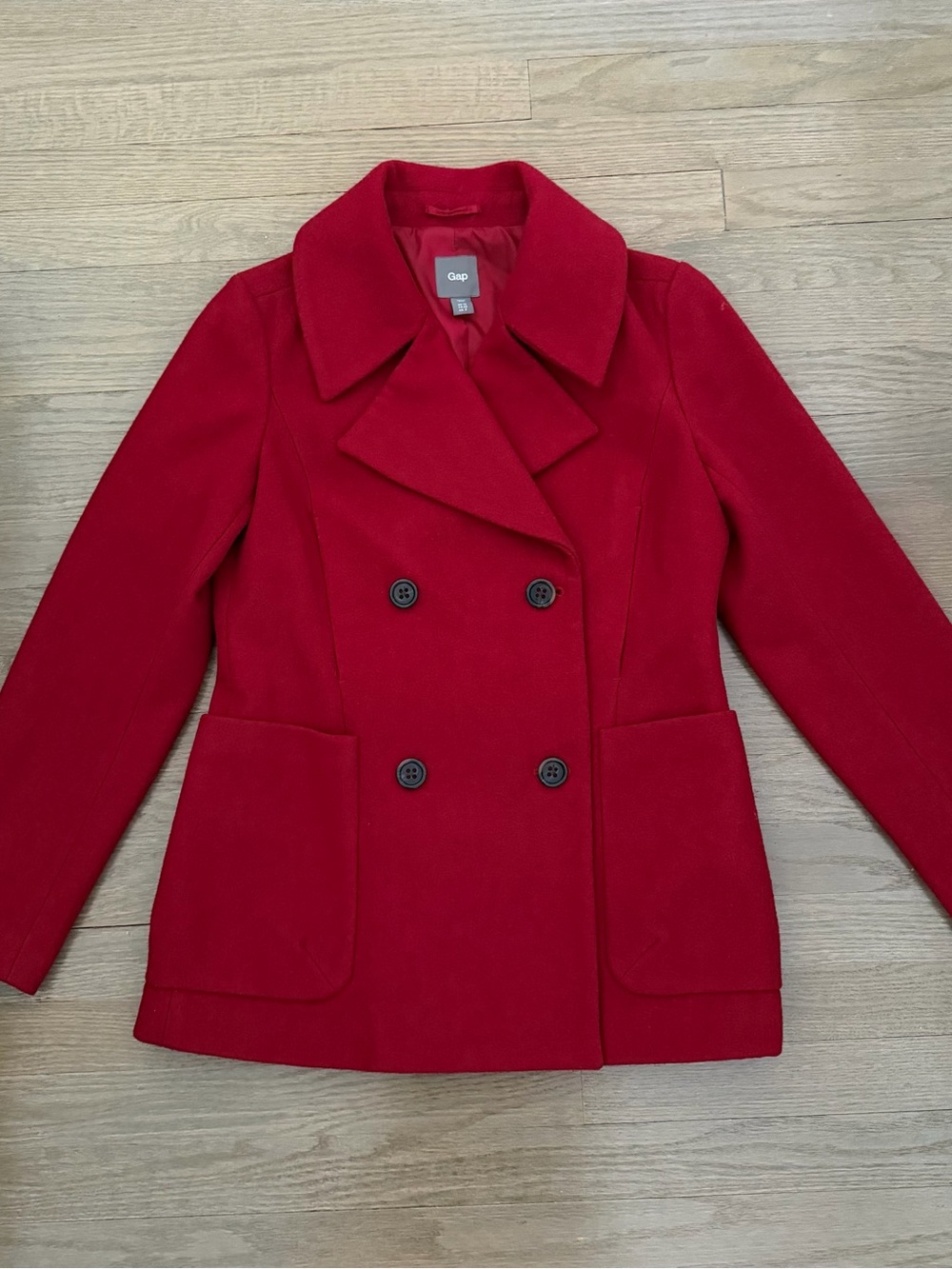 Gap Wool Blend Red Double Breasted Pea coat